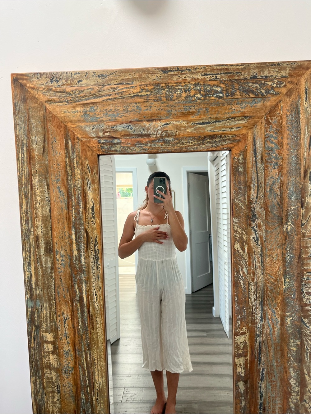 Rip Curl White Smocked Tank Top